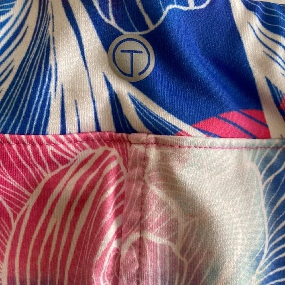 T by Talbots skort skirt tropical vibrant pink blue white size 1XP